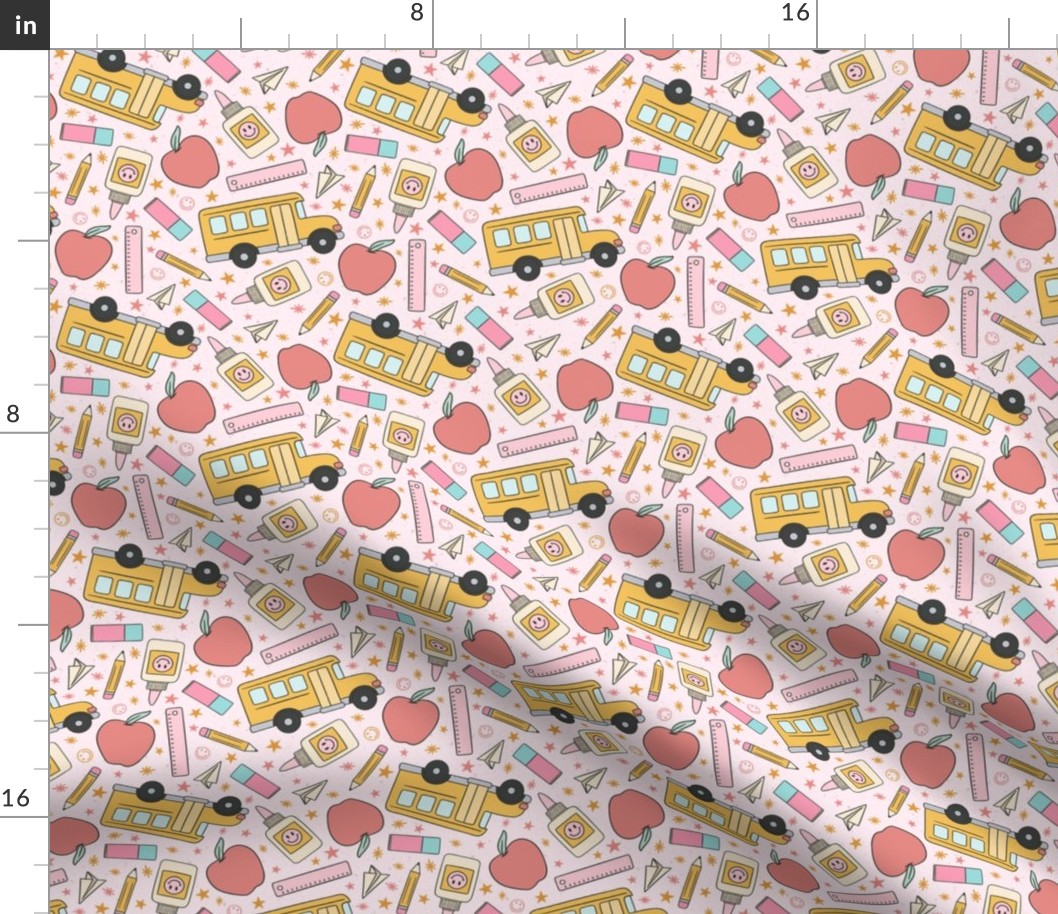 Back to School Vintage Pink Pattern