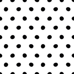Retro Dots black on white / minimal geo pattern with polka dots
