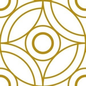 S04 - golden modern midcentury circles on white