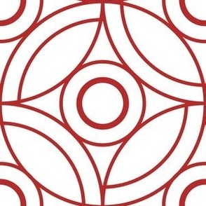 S06 - red modern midcentury circles on white