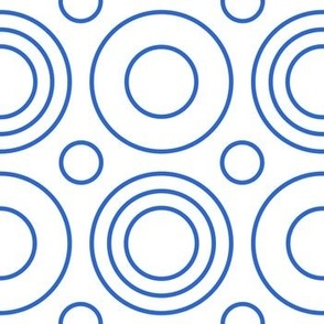 S11 - blue midcentury circles on white