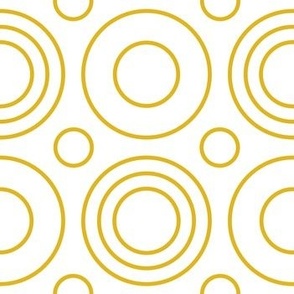 S12 - golden midcentury circles on white