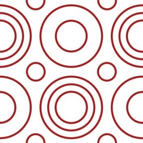S13 - red midcentury circles on white
