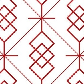 S22 - abstract midcentury geometrics, red