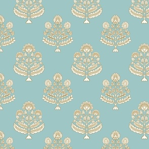 Indian floral-block-pastel blue-medium scale