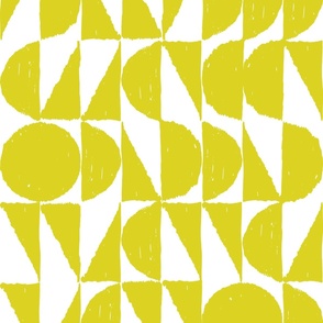 mod geo - chartreuse on white