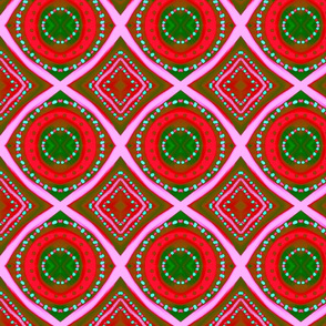 Bold Red & Green Tribal Christmas