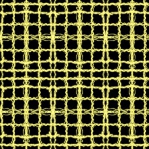 Fuzzy Yellow Woven Net on Black