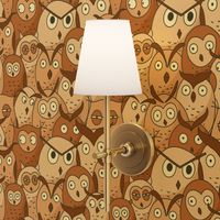 owls doodle - brown