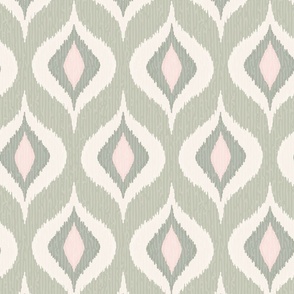 Ikat waves natural linen blush XL wallpaper scale by Pippa Shaw