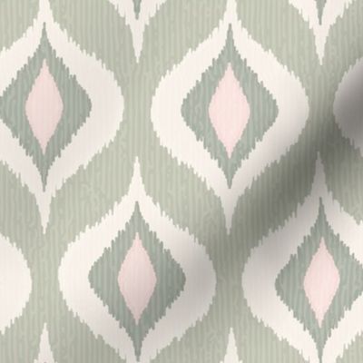 Ikat waves natural linen blush Large wallpaper scale by Pippa Shaw