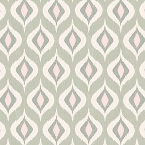 Ikat waves natural linen blush Large wallpaper scale by Pippa Shaw