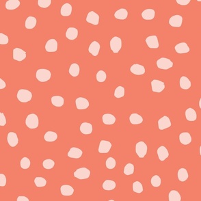 Boho Polka Pink on Coral LArge