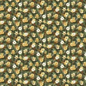 Boho Tropical Floral Wilderness in Dark Green Small