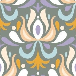 Mod Damask - Pastel - Medium Scale