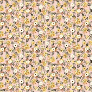 Boho Tropical Floral Wilderness in Yellow and Pink Small