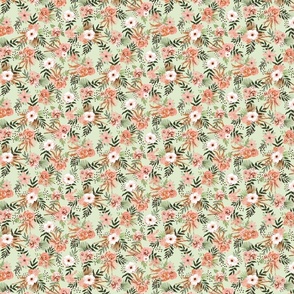 Boho Tropical Floral Wilderness in Sage Green and Pink Small