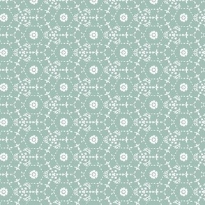 Boheme - Bohemian Geometric Sea Green White Small Scale