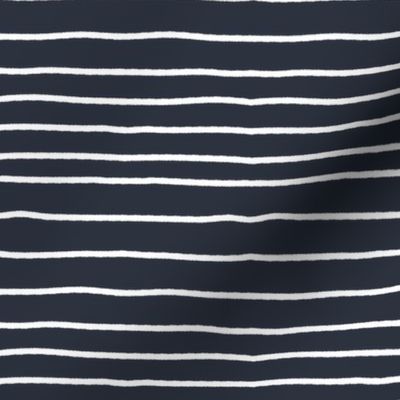 Stripe White on Dark Blue Small