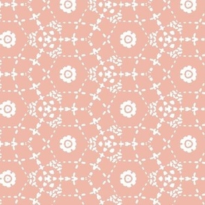 Boheme - Bohemian Geometric Blush Pink White Regular Scale