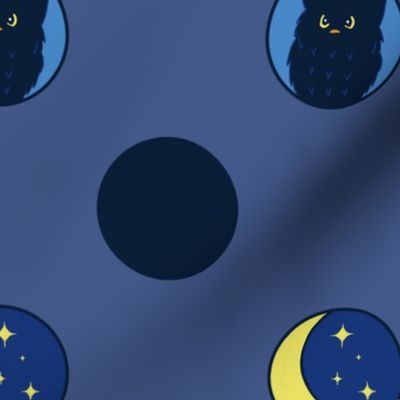 Owl Night Polka Dots