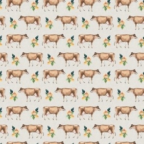 jersey cow floral pattern 4x4 scale
