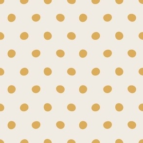 Retro Dots yellow on beige / minimal geo pattern with polka dots