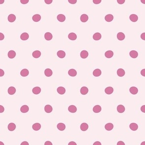 Retro Dots hot pink on rose / minimal geo pattern with polka dots