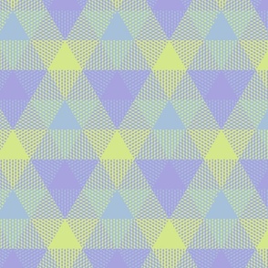 triangle plaid in lavender, light blue and lime green