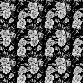 Black monochrome roses