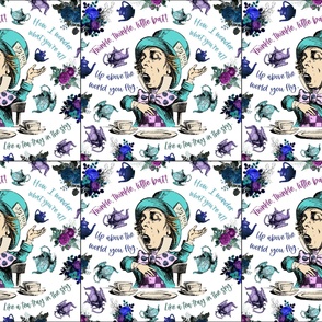 18x18 cushion cover mad hatter 
