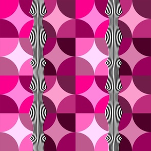 Pattern Warp stripes and circles - 24 inch repeat