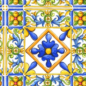Mediterranean tiles,majolica,mosaic art