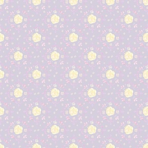 Pastel Floral on Lavender Purple