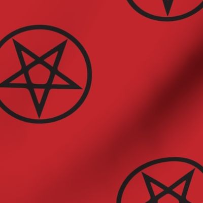 Pentacle on Red 4"