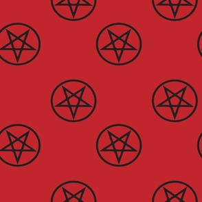 Pentacle on Red 4"