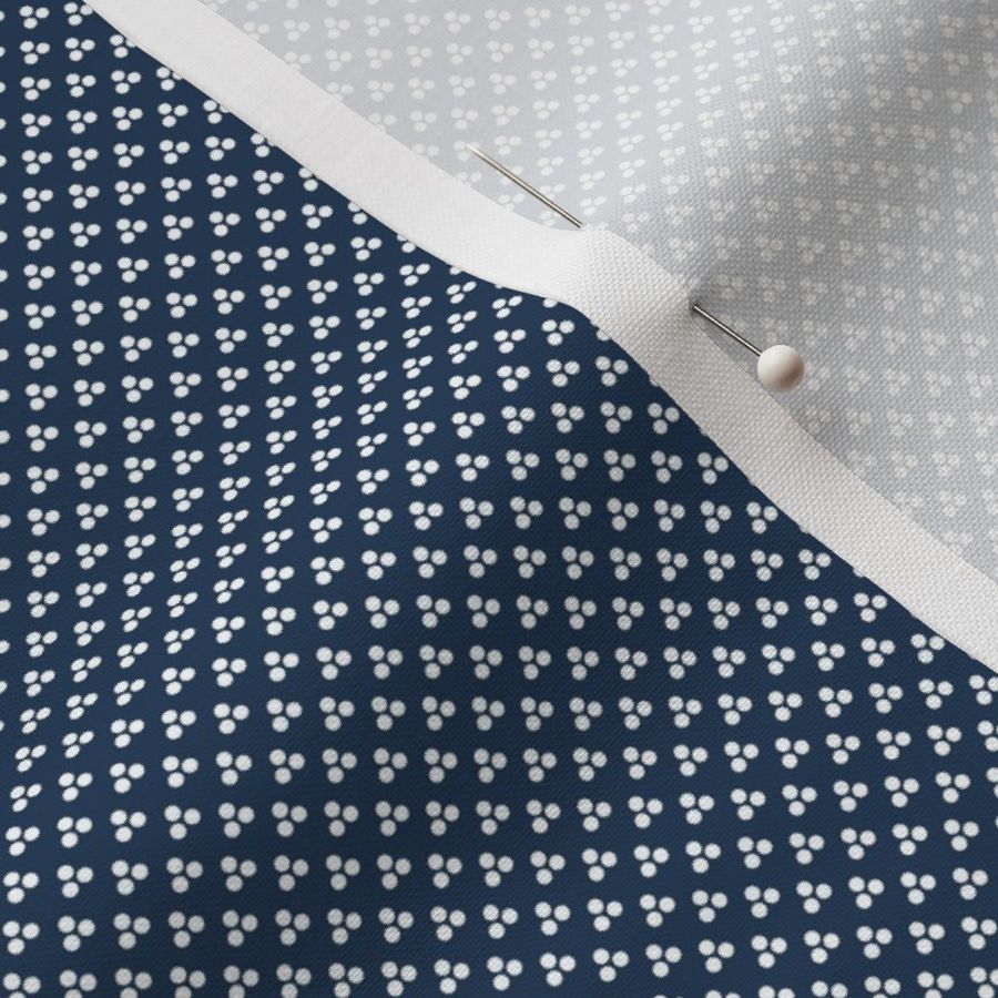 Ditzy Dot Trio, Navy Blue Fabric | Spoonflower