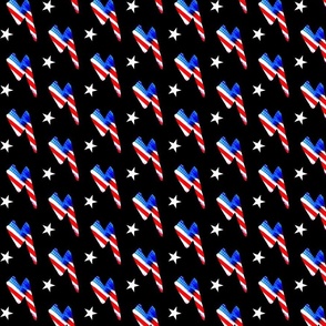 American Flag Bolt on Black w star