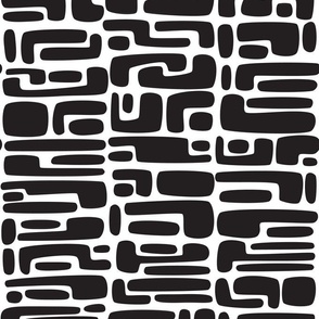 Hand-drawn Geometrics-Nubby Blocks (Black & White)