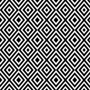 X Diamond Stripe: A Geometric Black and White Graphical Modern Pattern