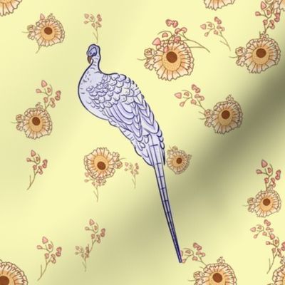 Peacock floral yellow 