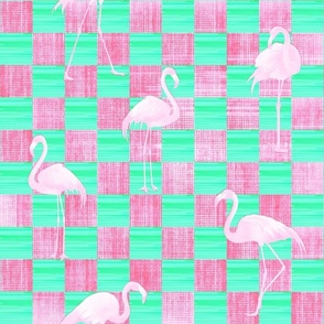 Checkered - Miami with Flamingos