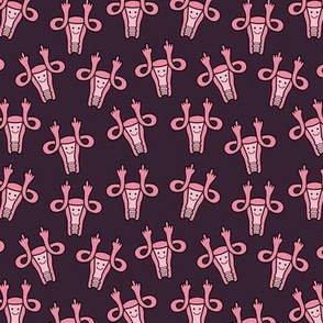 My body my uterus - women feminist empowerment vagina FY print pink on burgundy girls
