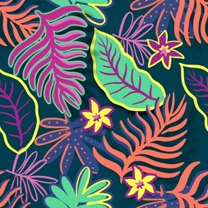 Abstract Tropical Leaves 