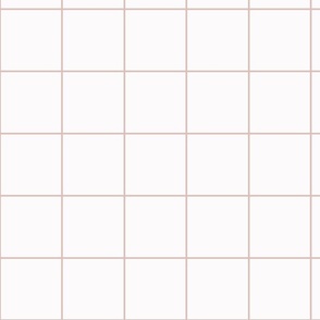 Grid / simple minimal geometric check pattern soft pink on beige