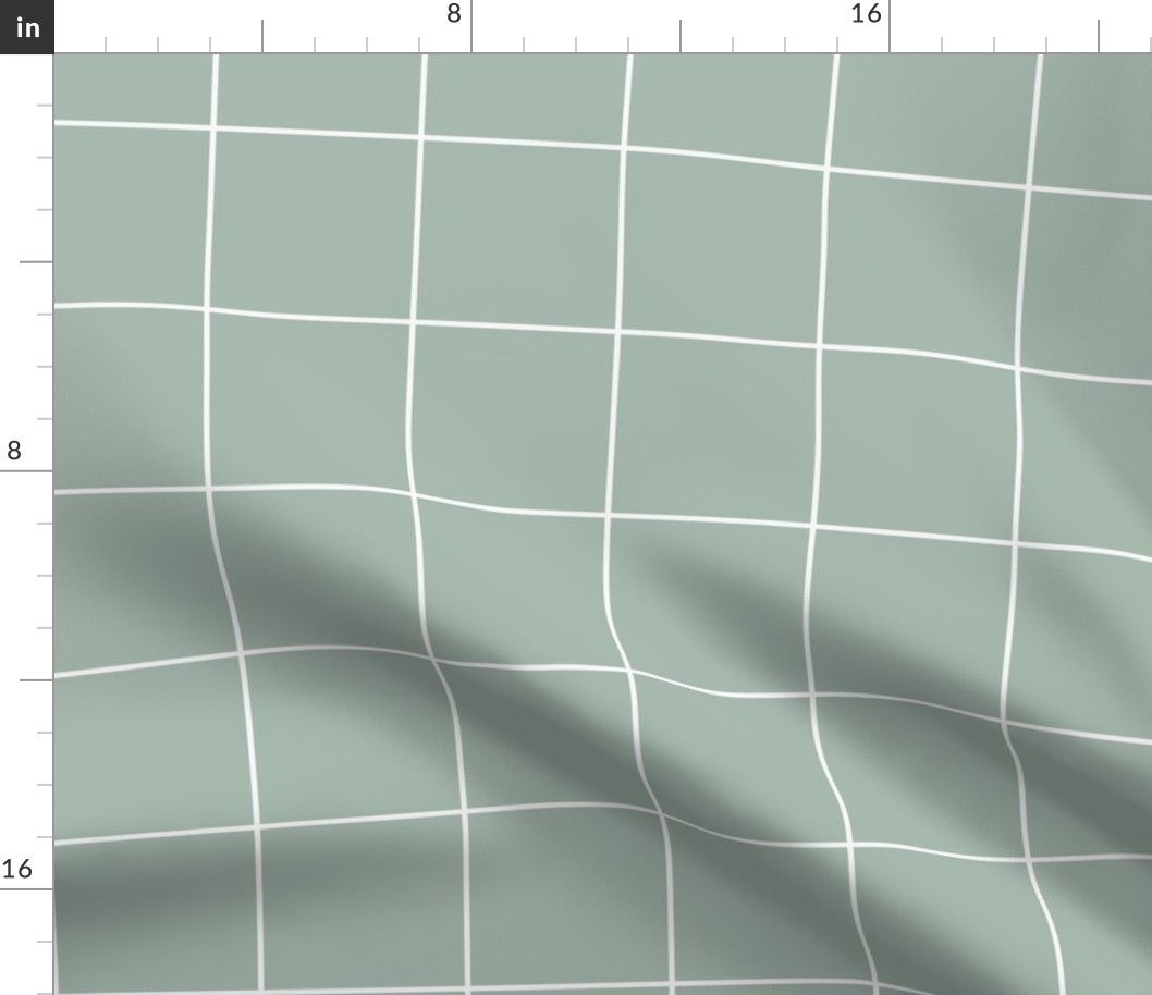 Grid / simple minimal geometric check pattern sage green