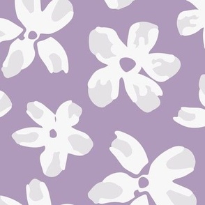 Blossom Fun purple / abstract and playful floral pattern 