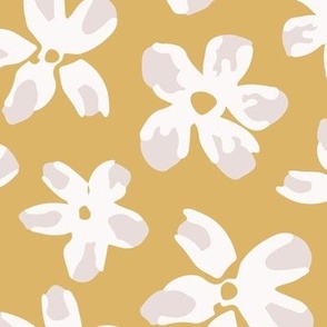 Blossom Fun yellow / abstract and playful floral pattern 
