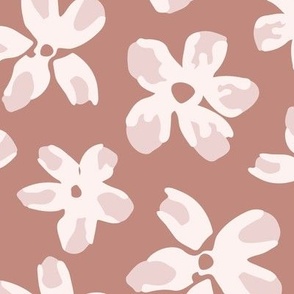 Blossom Fun brown / abstract and playful floral pattern 