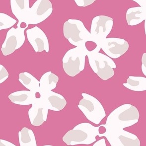 Blossom Fun hot pink / abstract and playful floral pattern 